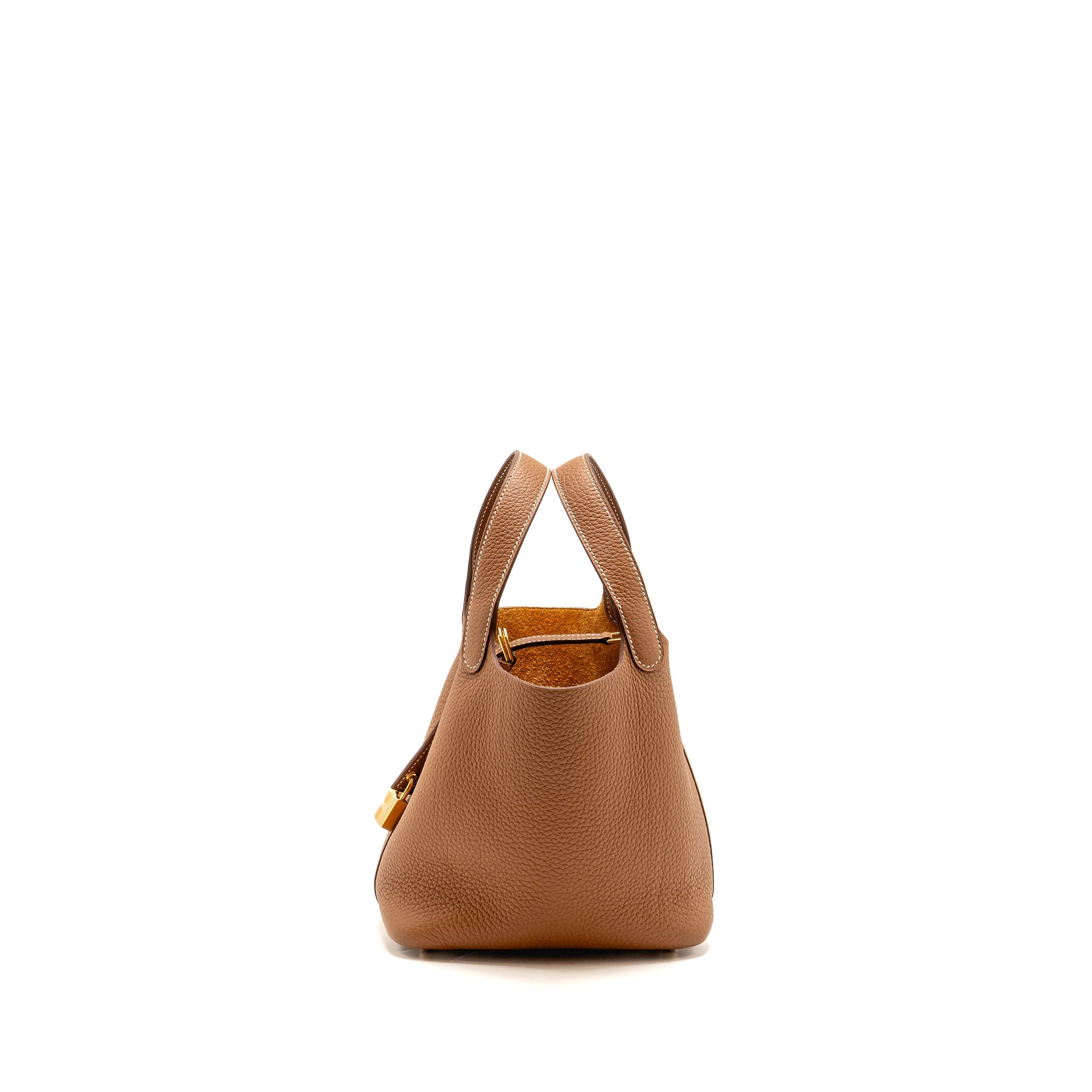 HERMES PICOTIN 18 LOCK BAG CLEMENCE CALFSKIN GOLD GHW