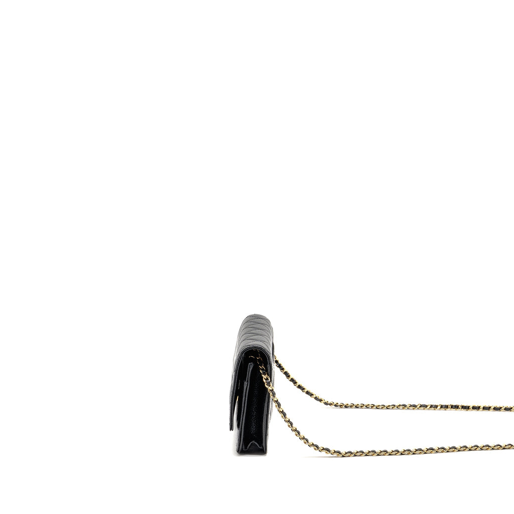 CHANEL CLASSIC WALLET ON CHAIN CAVIAR BLACK GHW (MICROCHIP)