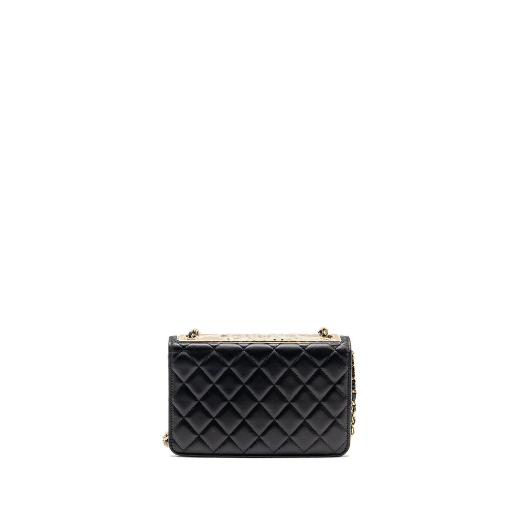 CHANEL TRENDY CC WALLET ON CHAIN LAMBSKIN BLACK LGHW (MICROCHIP)