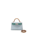 HERMES MINI KELLY EPSOM BLEU BRUME/VERT JADE/GOLD SHW