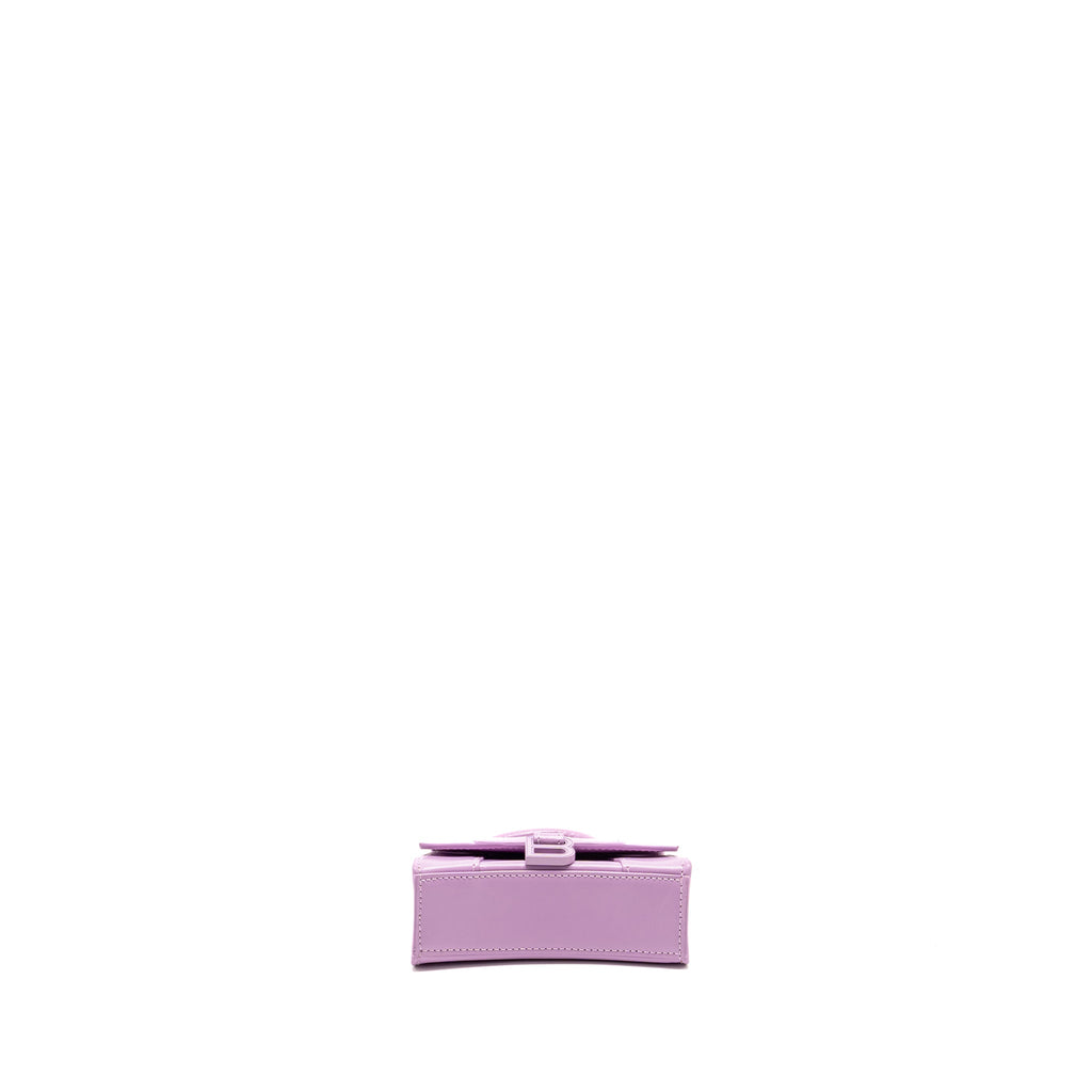 BALENCIAGA MINI HOURGLASS BAG CALFSKIN LIGHT PURPLE SHW