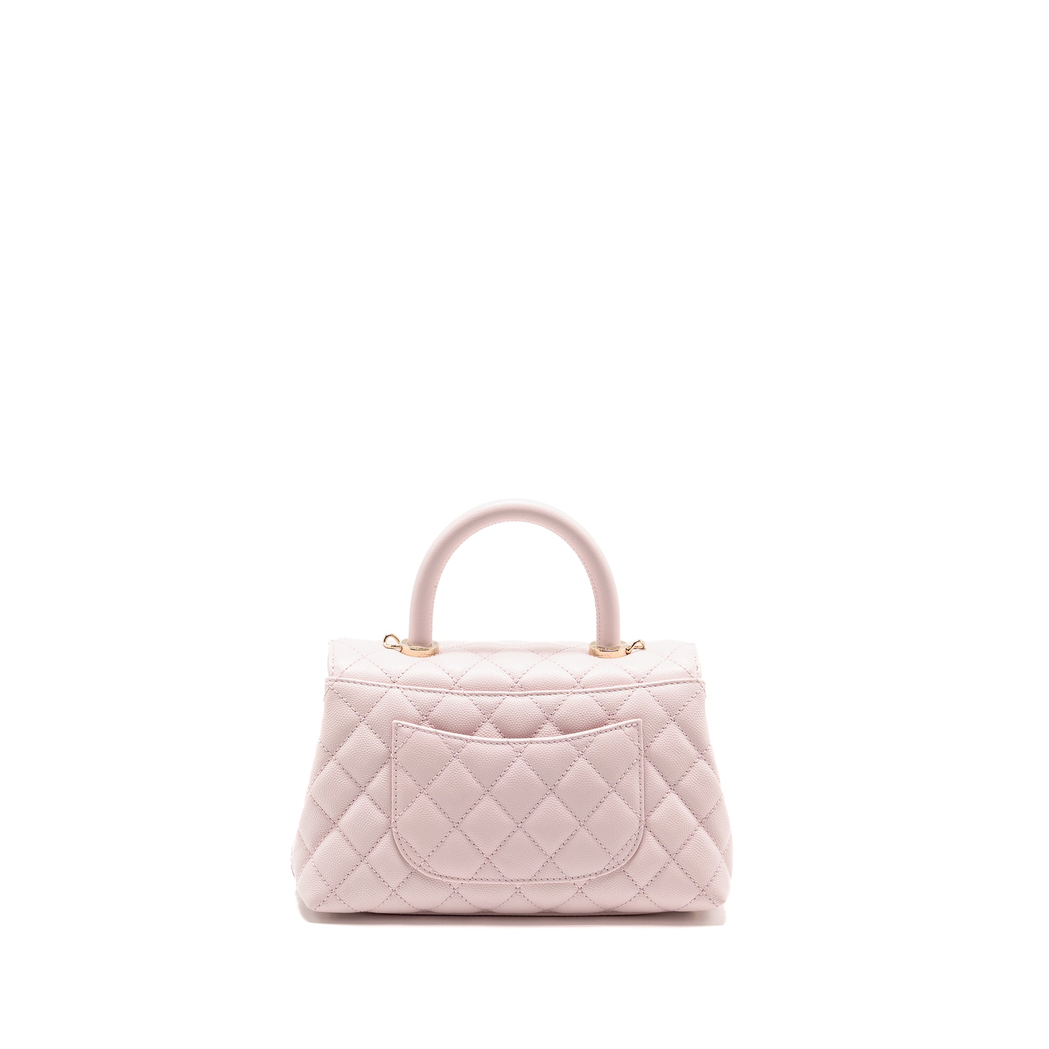 CHANEL SMALL COCO HANDLE CAVIAR LIGHT PINK LGHW (MICROCHIP)