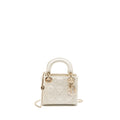 DIOR MINI LADY DIOR LAMBSKIN WHITE LGHW