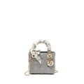 DIOR MINI LADY DIOR LAMBSKIN IRIDESCENT GREY LGHW