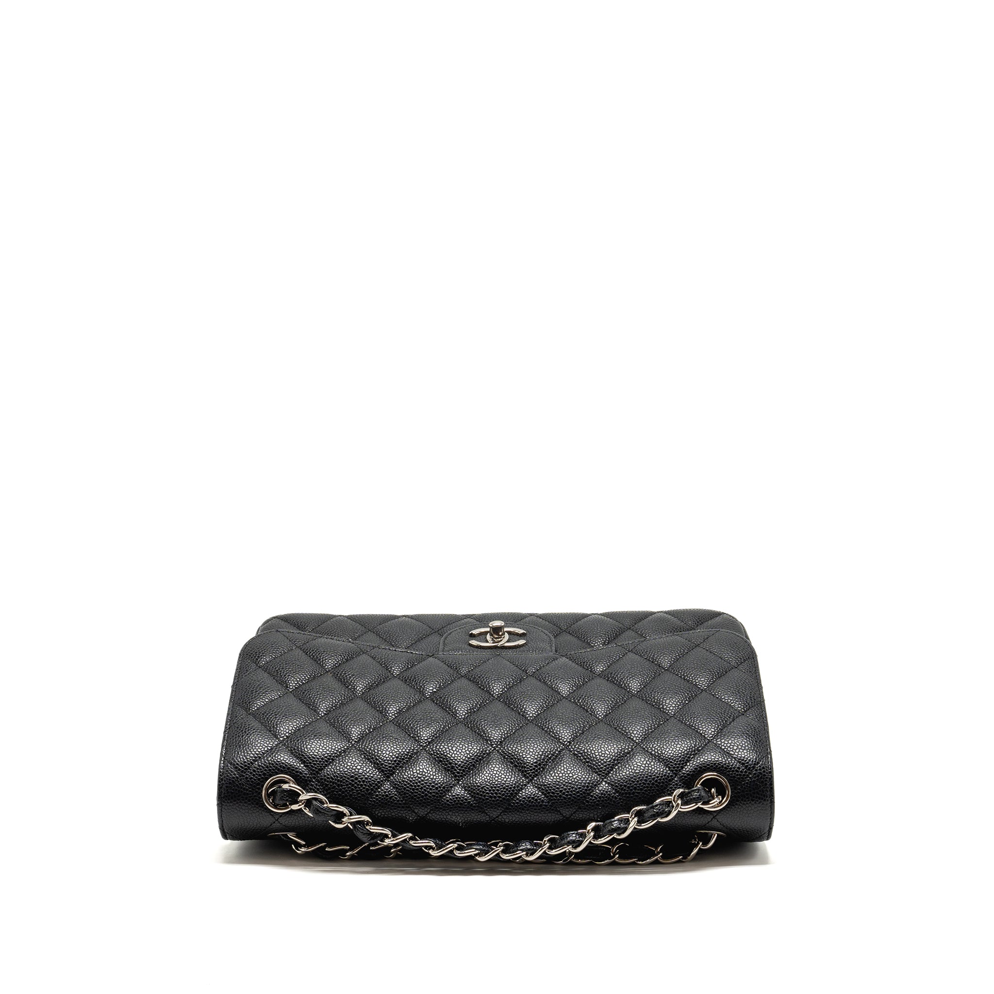 CHANEL JUMBO CLASSIC DOUBLE FLAP BAG CAVIAR BLACK SHW