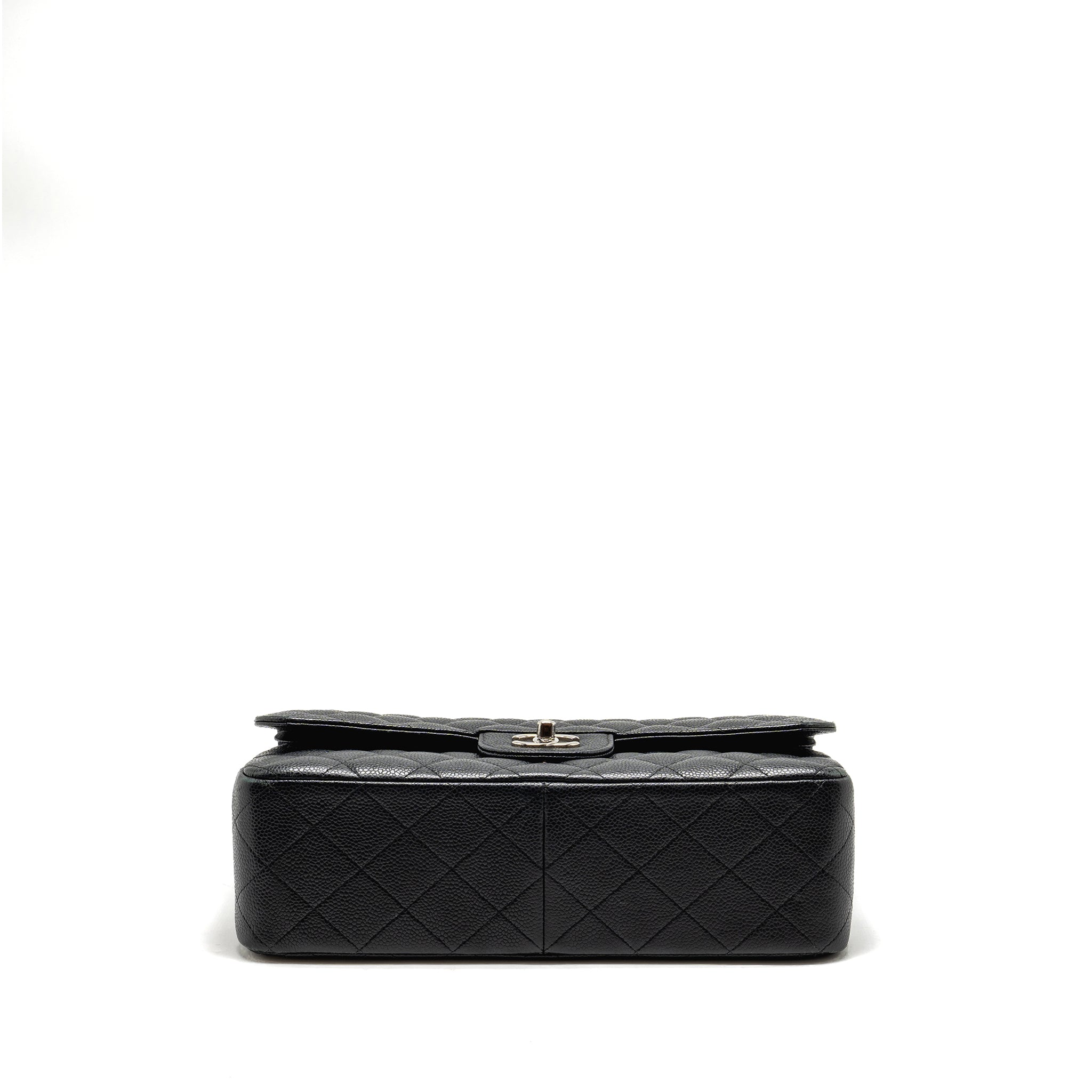 CHANEL JUMBO CLASSIC DOUBLE FLAP BAG CAVIAR BLACK SHW