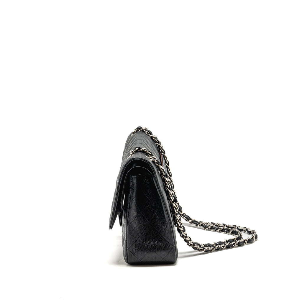 CHANEL JUMBO CLASSIC DOUBLE FLAP BAG CAVIAR BLACK SHW