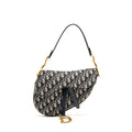 DIOR MEDIUM SADDLE BAG BLUE OBLIQUE CANVAS GHW