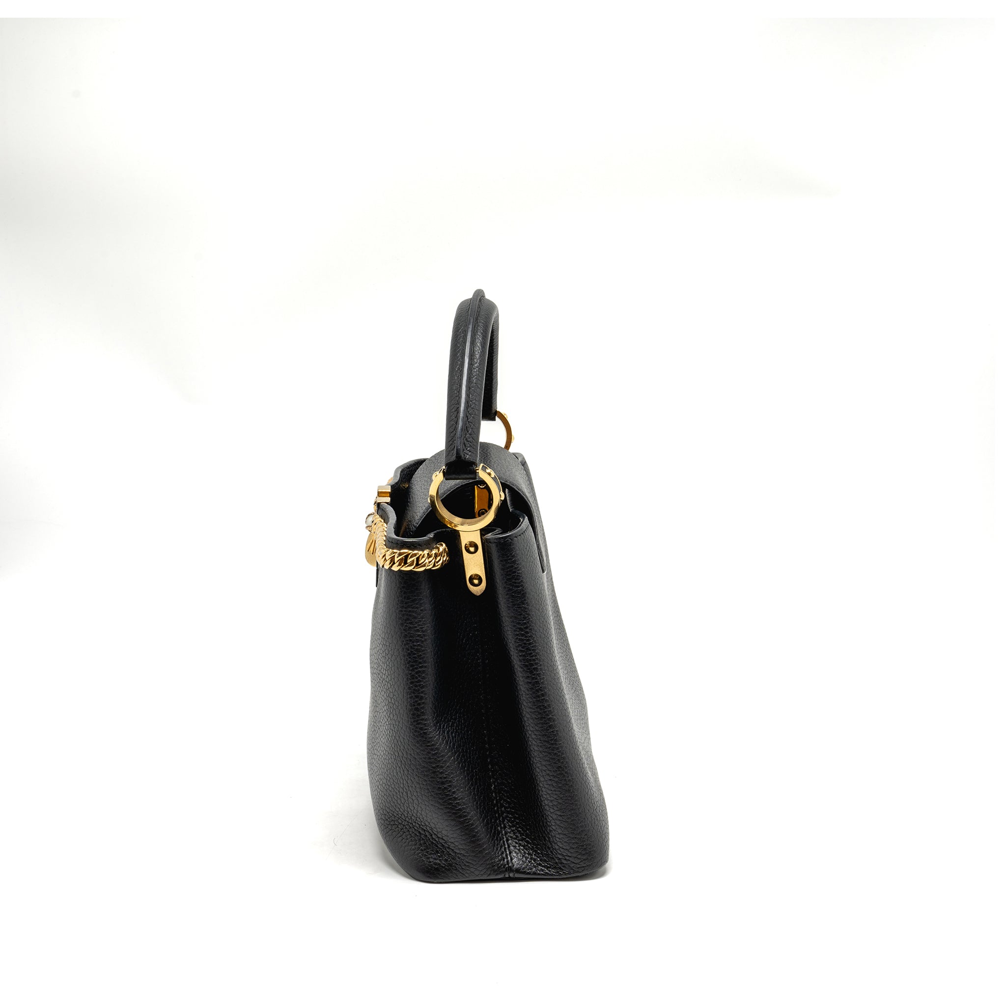 LOUIS VUITTON CAPUCINES MM CALFSKIN BLACK GHW