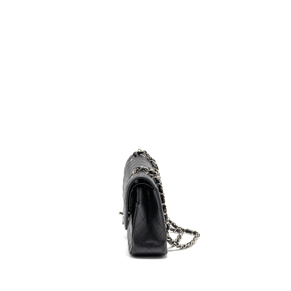 CHANEL MEDIUM CLASSIC DOUBLE FLAP BAG CAVIAR BLACK SHW