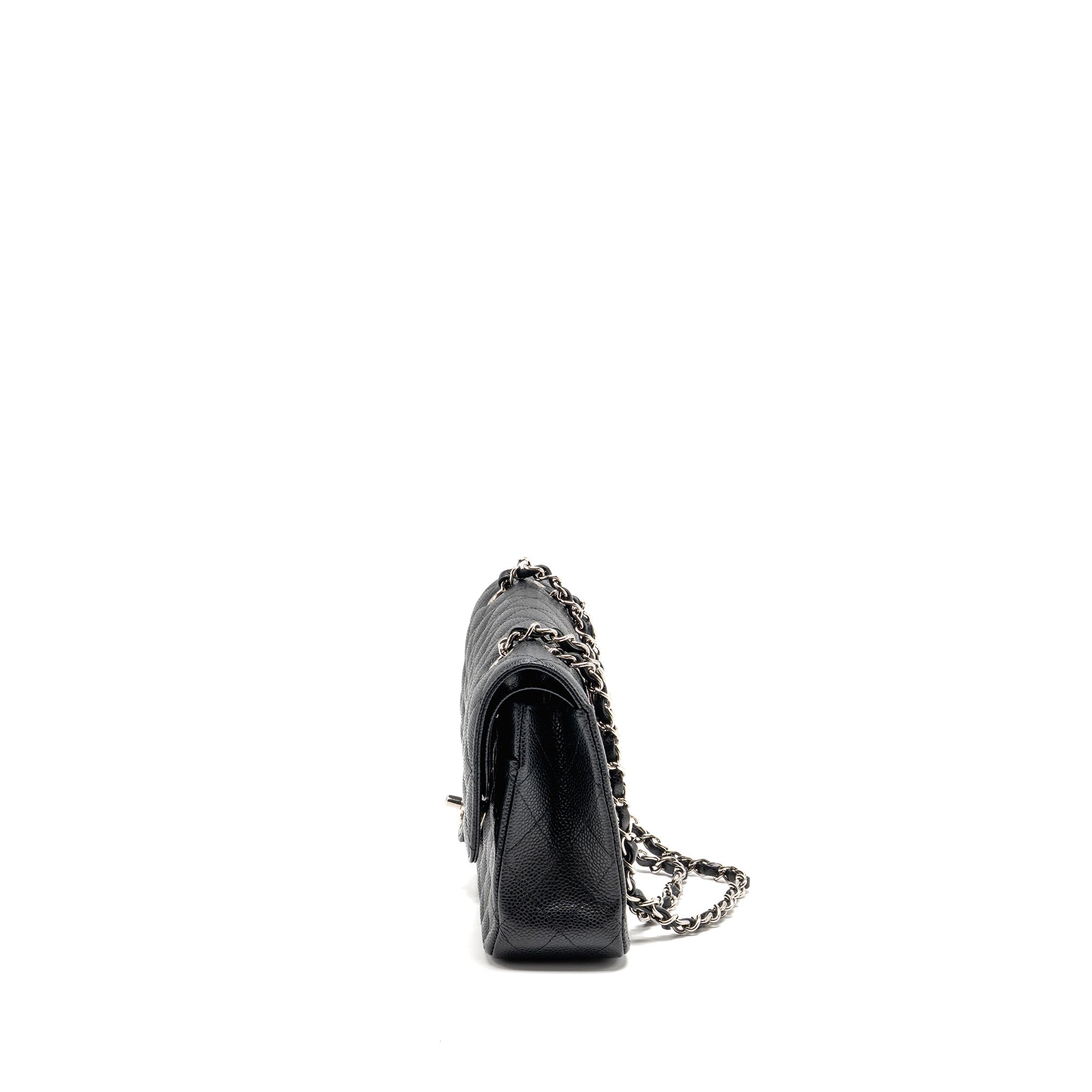 CHANEL MEDIUM CLASSIC DOUBLE FLAP BAG CAVIAR BLACK SHW