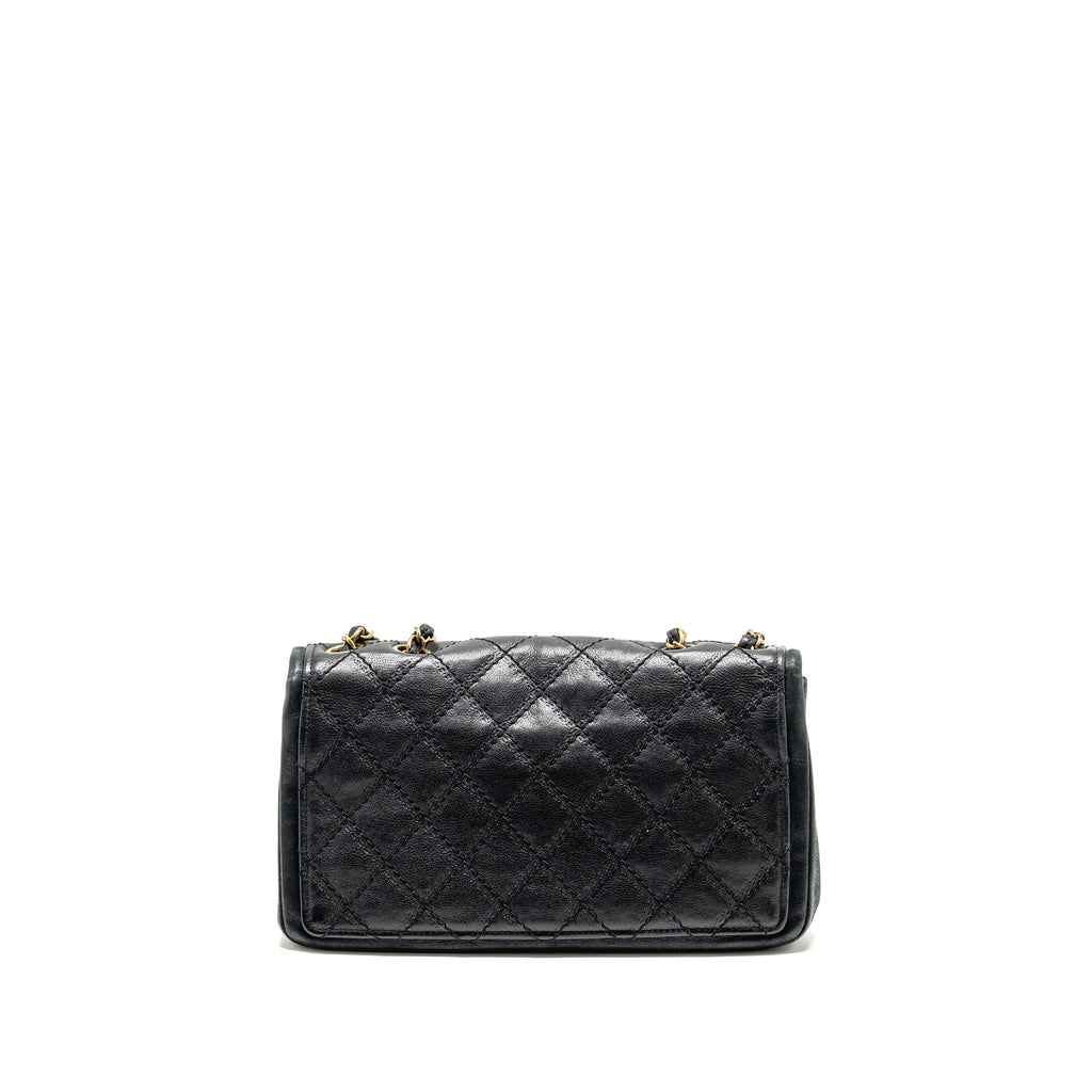 CHANEL QUILTED FLAP BAG CALFSKIN DARK BLUE GHW