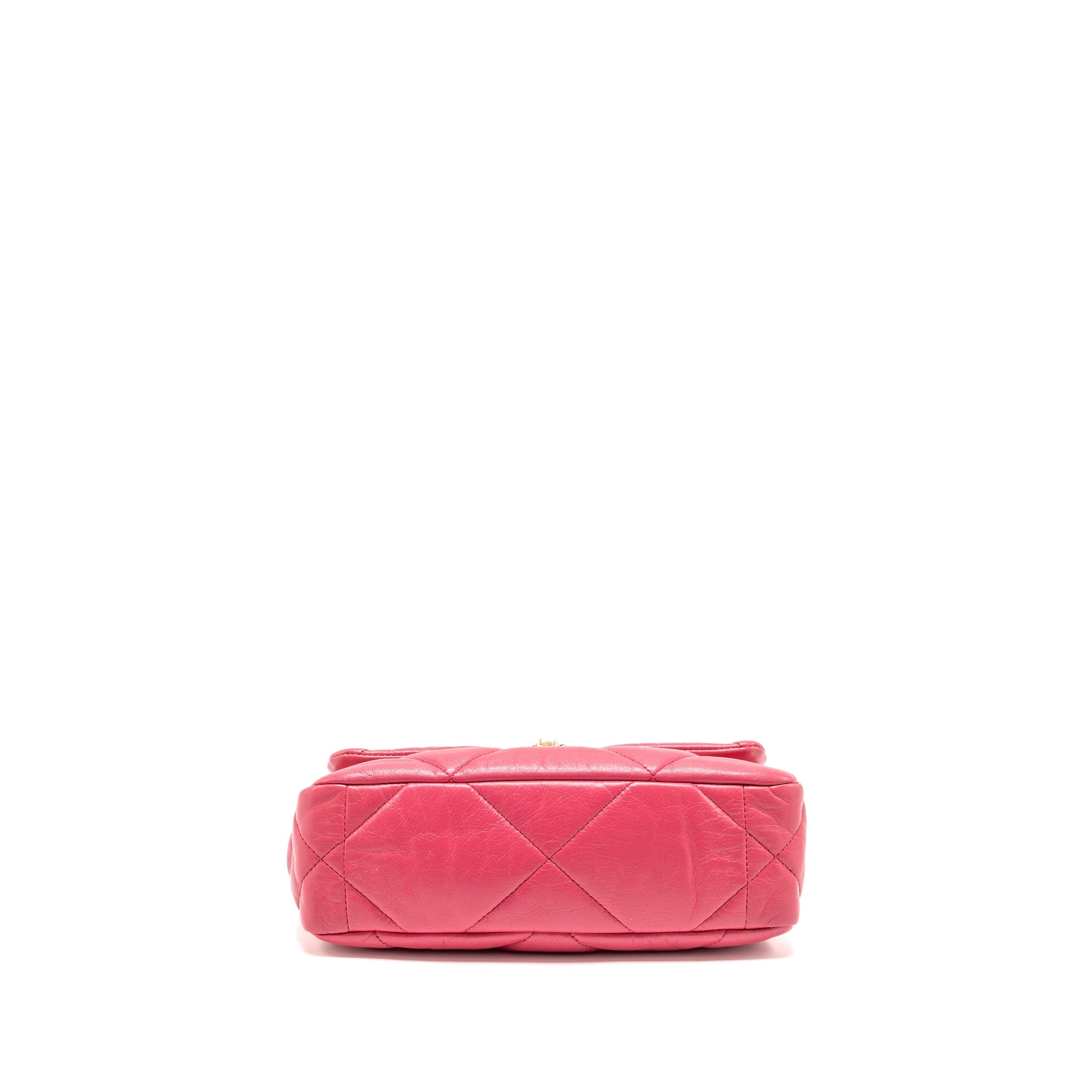 CHANEL SMALL 19 BAG LAMBSKIN PINK MULTICOLOUR HARDWARE