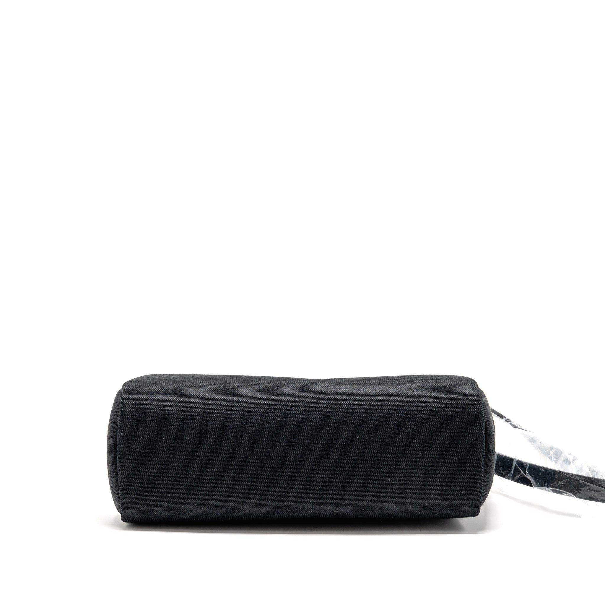 HERMES HERBAG 31 ZIP BAG CANVAS/HUNTER LEATHER BLACK GHW