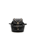 CHANEL 24P MINI DUMA BACKPACK CALFSKIN BLACK LGHW (MICROCHIP)