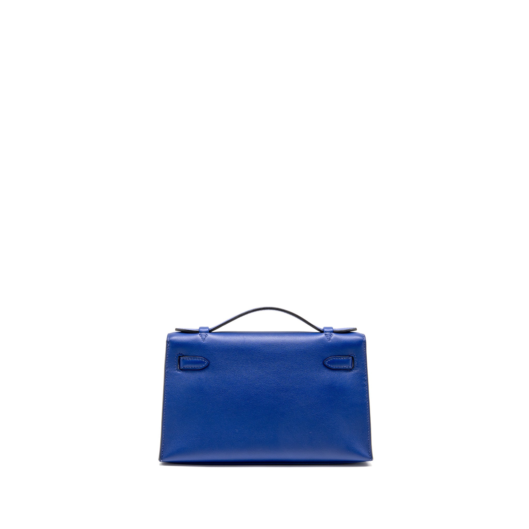 HERMES KELLY POCHETTE SWIFT BLUE ELECTRIC GHW