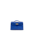 HERMES KELLY POCHETTE SWIFT BLUE ELECTRIC GHW