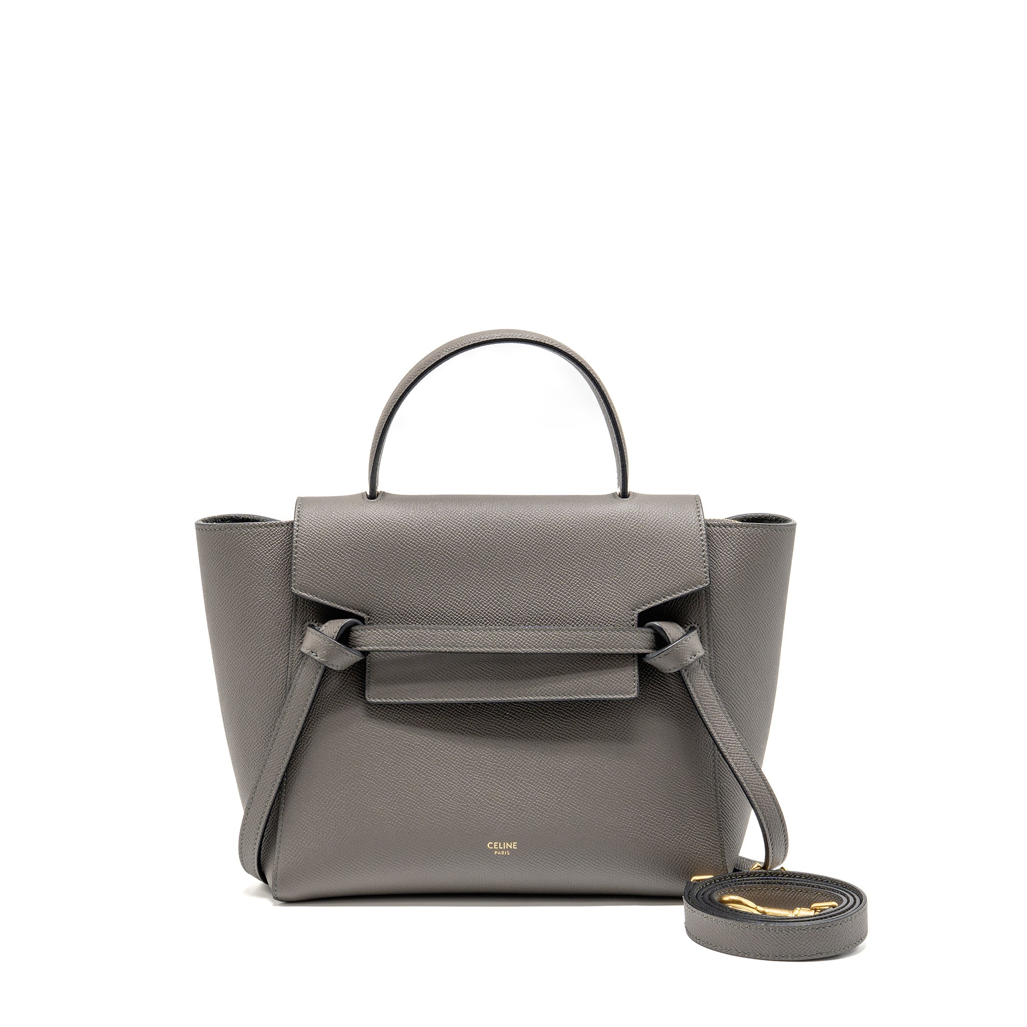 CELINE MICRO BELT BAG CALFSKIN DARK GREY GHW