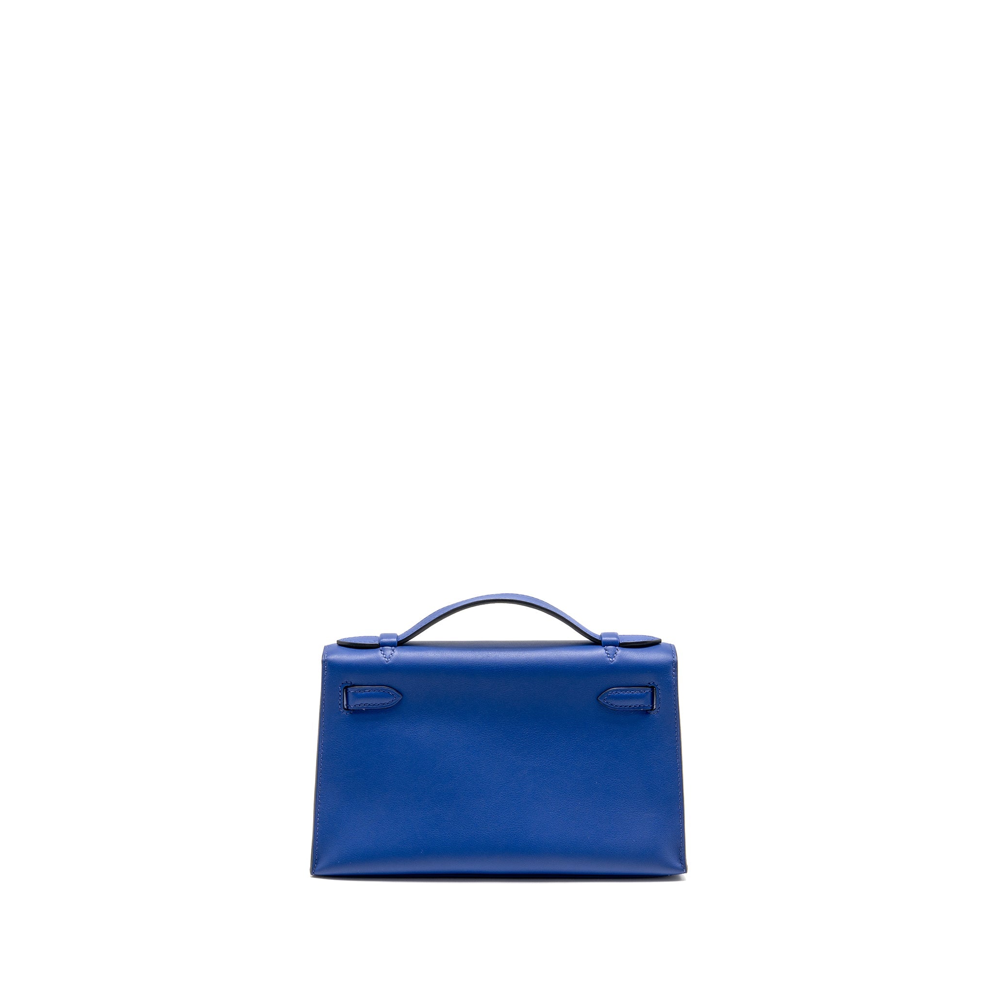 HERMES KELLY POCHETTE SWIFT BLUE ELECTRIC SHW