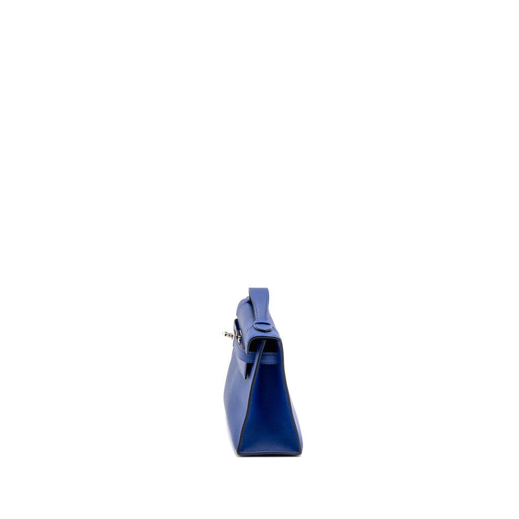 HERMES KELLY POCHETTE SWIFT BLUE ELECTRIC SHW