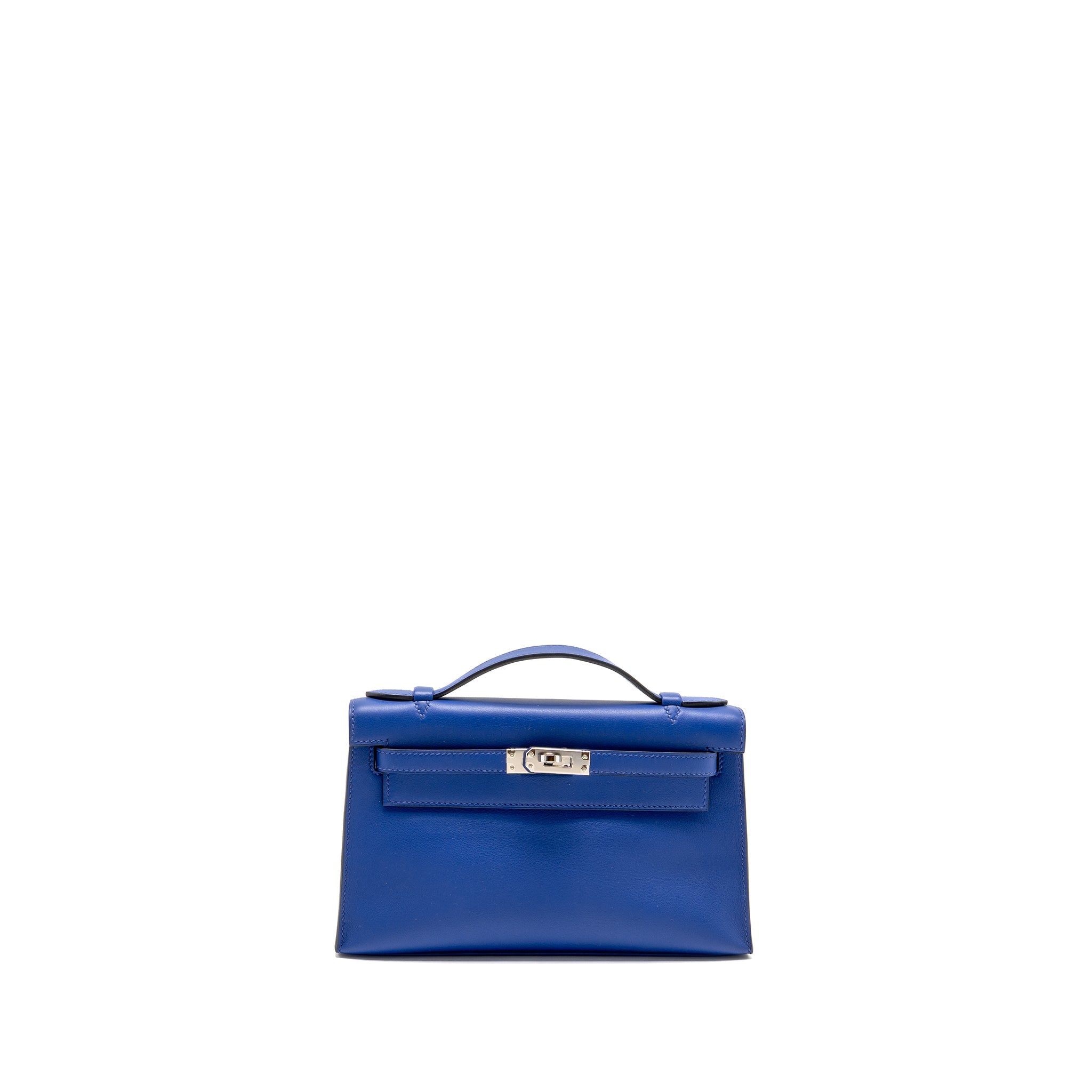 HERMES KELLY POCHETTE SWIFT BLUE ELECTRIC SHW