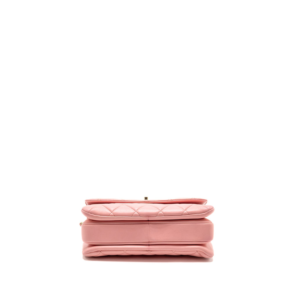 CHANEL TOP HANDLE TRENDY CC FLAP BAG LAMBSKIN PINK LGHW