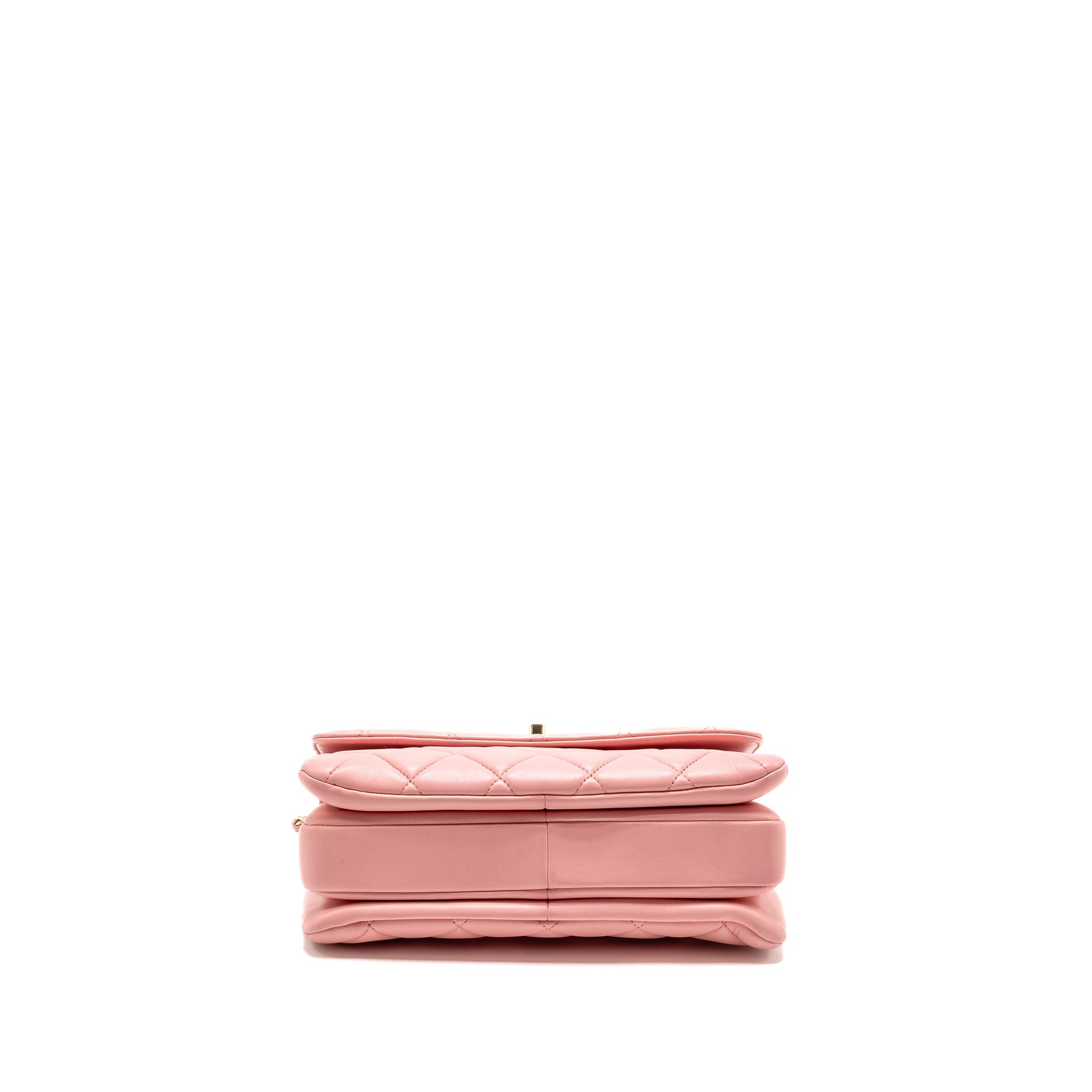 CHANEL TOP HANDLE TRENDY CC FLAP BAG LAMBSKIN PINK LGHW