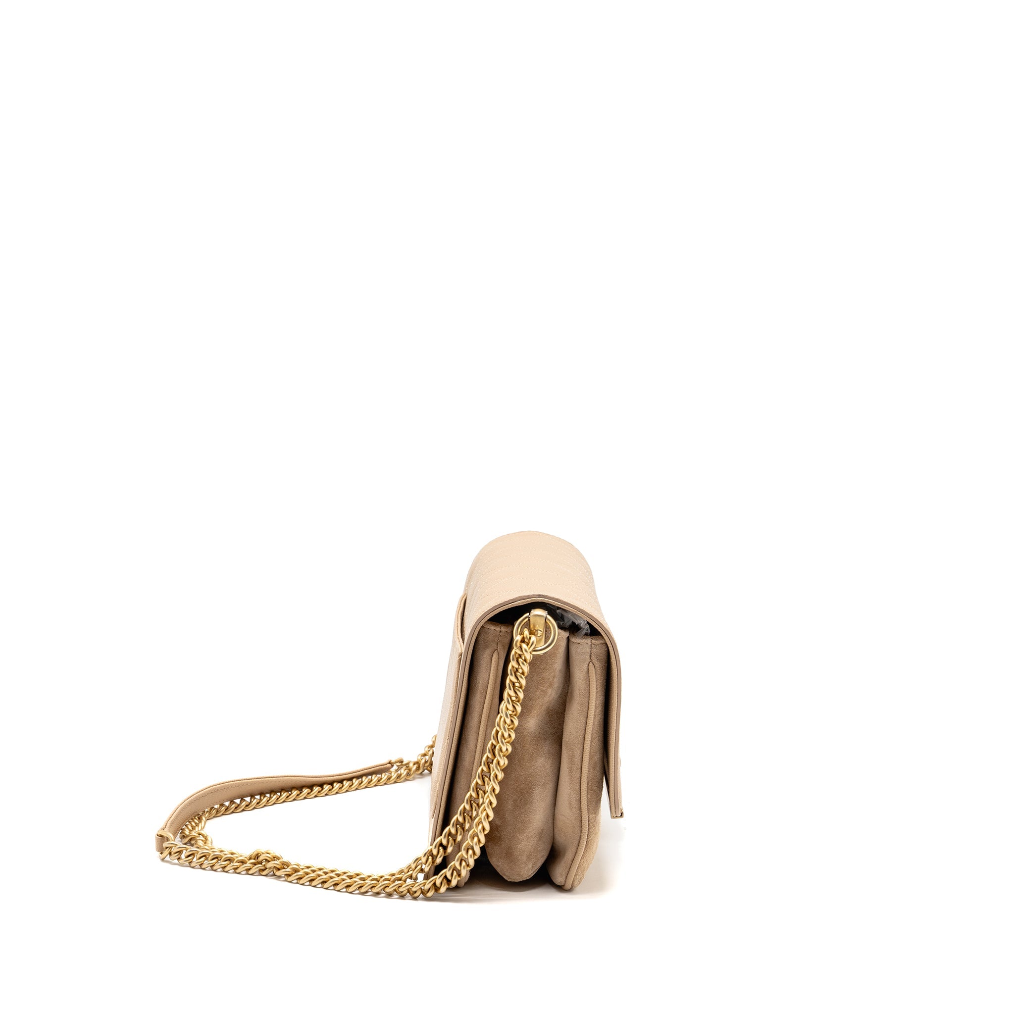CHANEL LADY COCO FLAP BAG GRAINED CALFSKIN/SUEDE BEIGE GHW