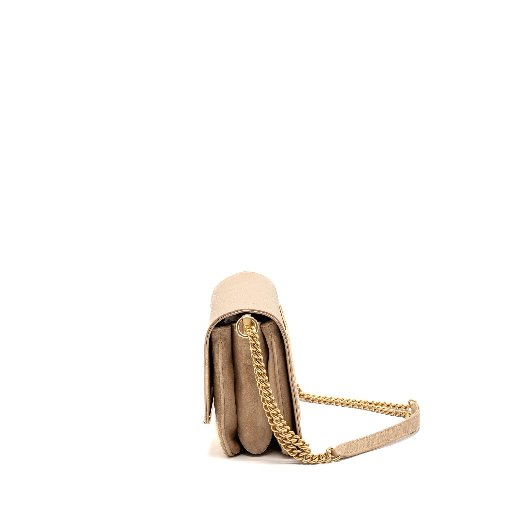 CHANEL LADY COCO FLAP BAG GRAINED CALFSKIN/SUEDE BEIGE GHW