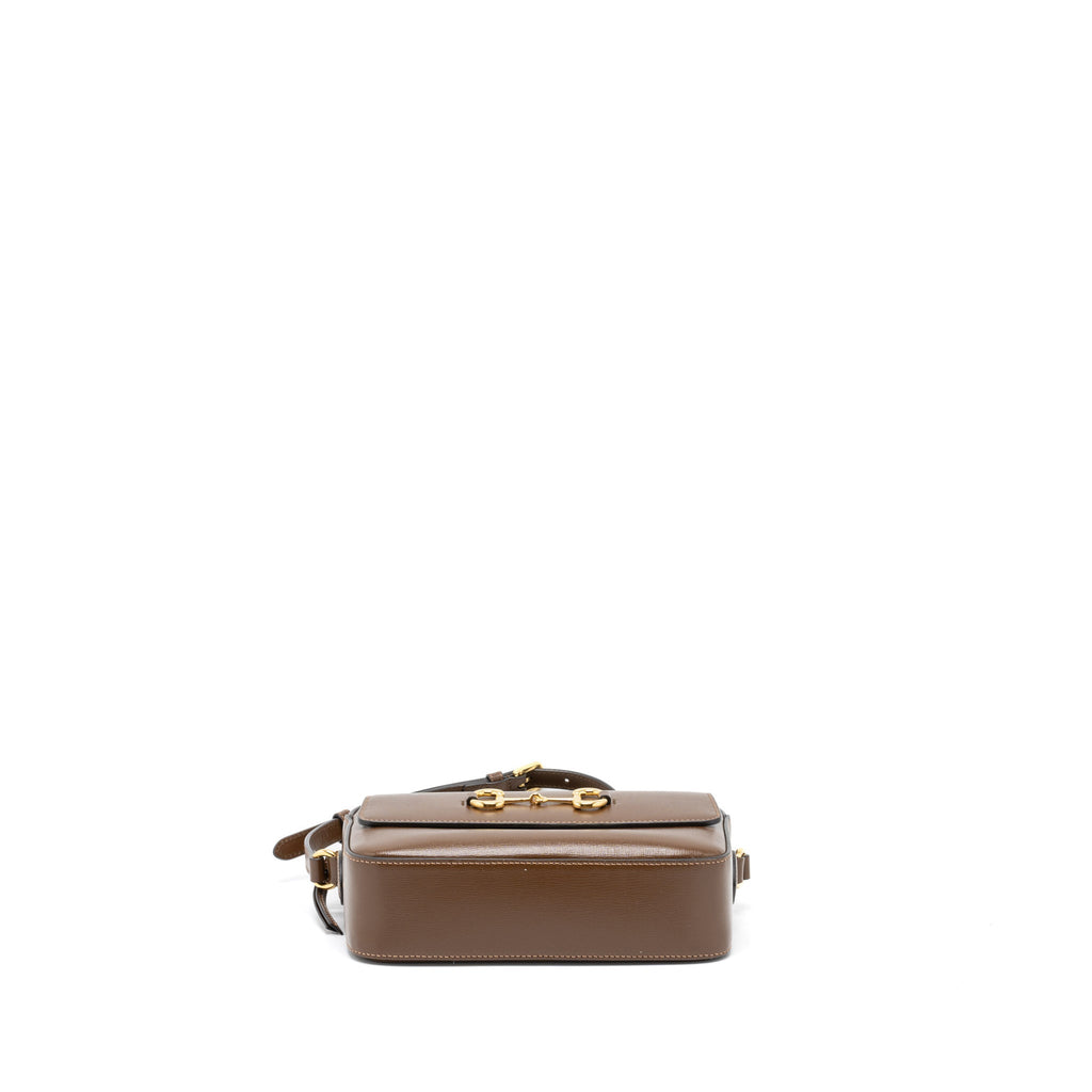 GUCCI HORSEBIT SHOULDER BAG CALFSKIN BROWN GHW