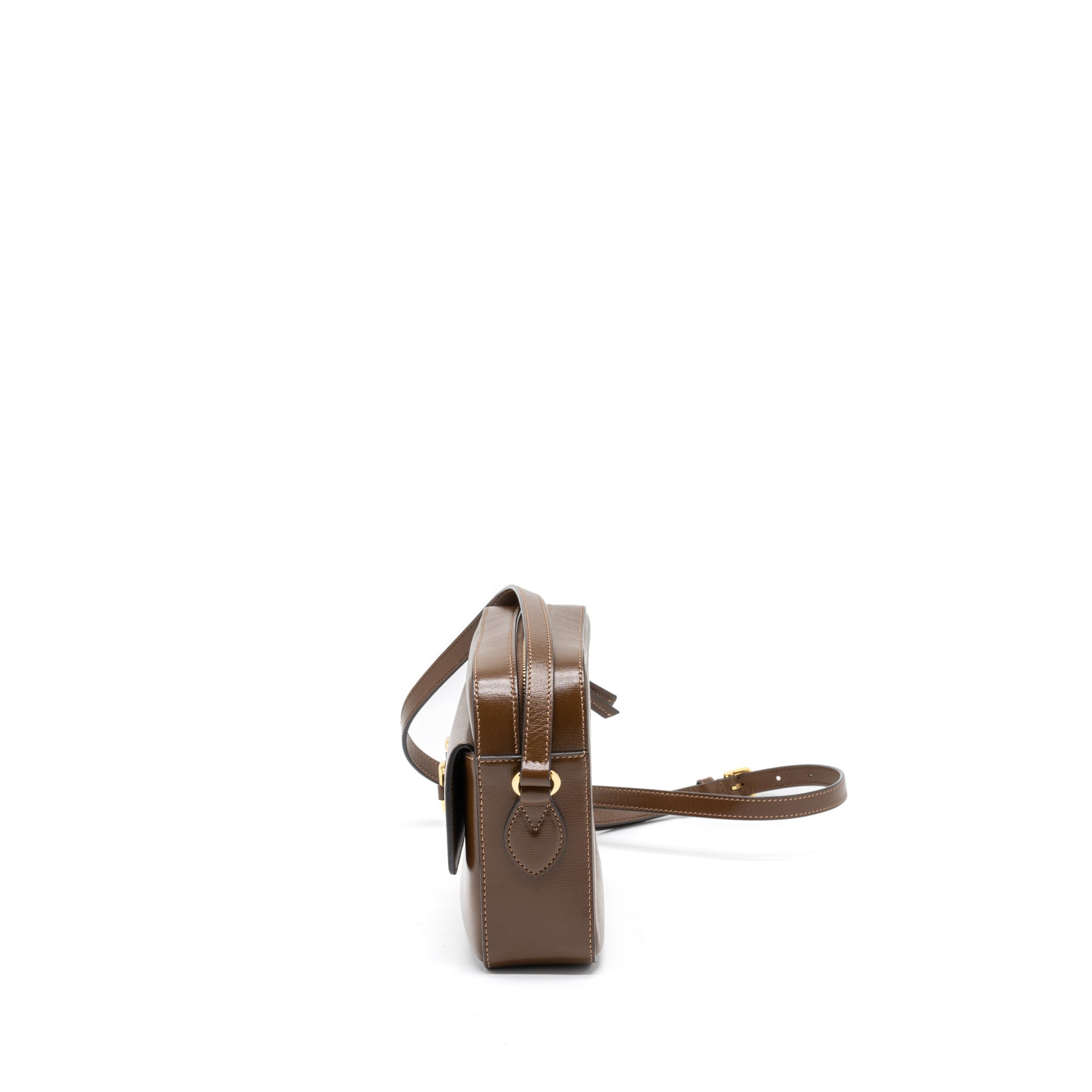 GUCCI HORSEBIT SHOULDER BAG CALFSKIN BROWN GHW