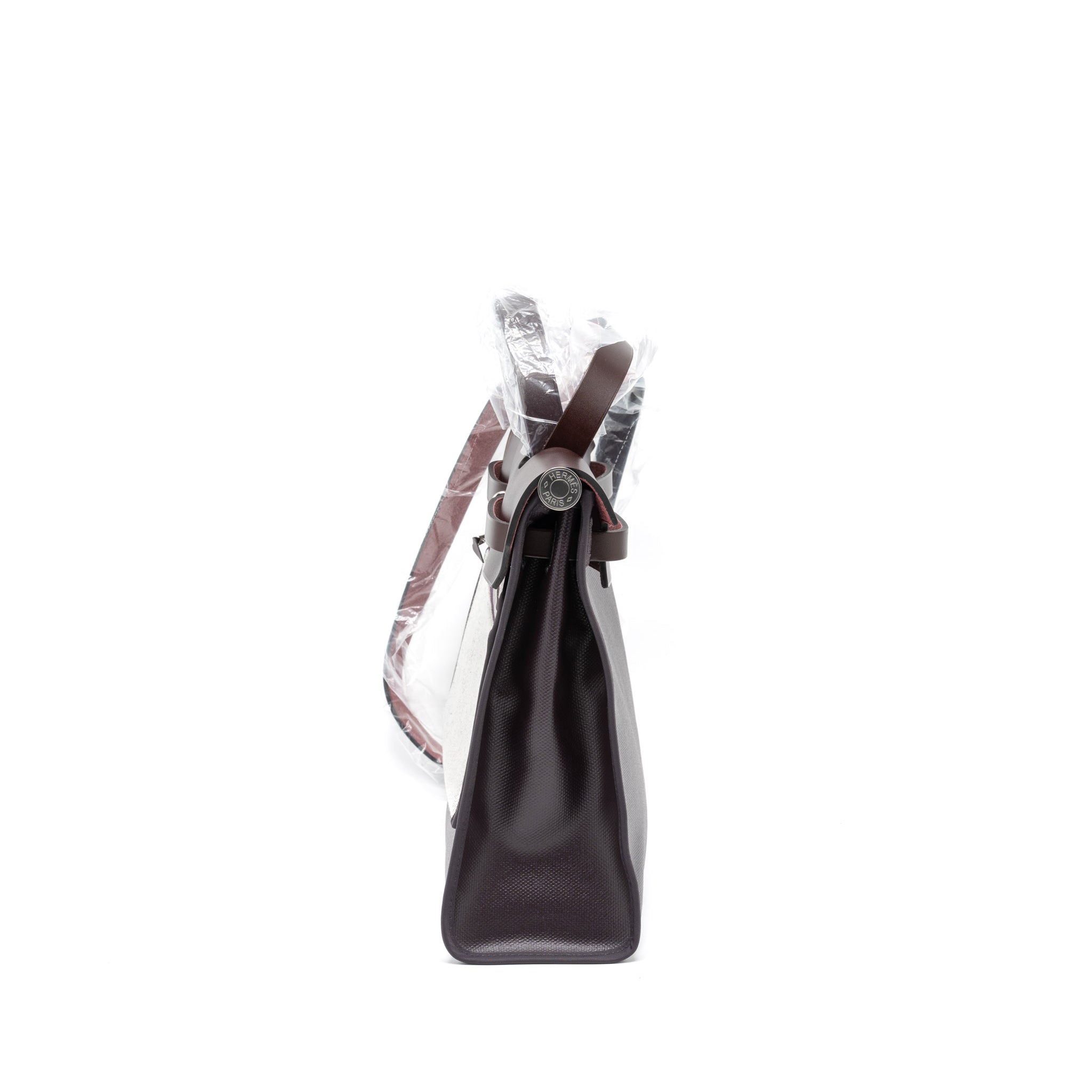 HERMES HERBAG 31 ZIP BAG TOILE H BERLINE CANVAS/VACHE HUNTER CASSIS/BLACK/ROUGE SELLIER SHW