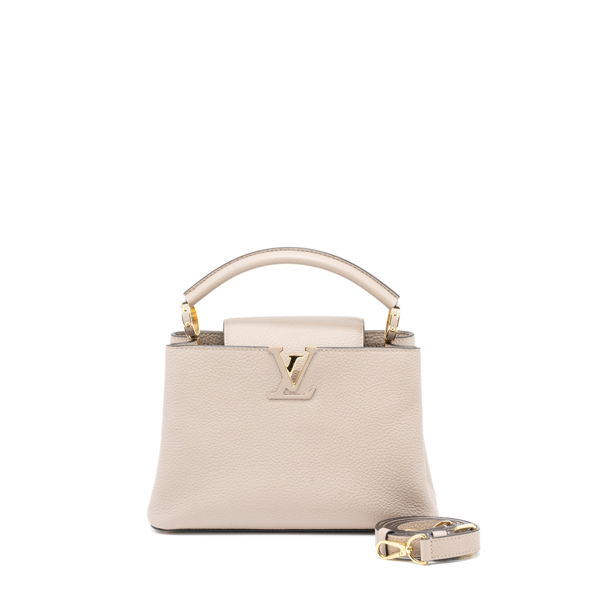 LOUIS VUITTON CAPUCINES BB TAURILLON GALET GHW