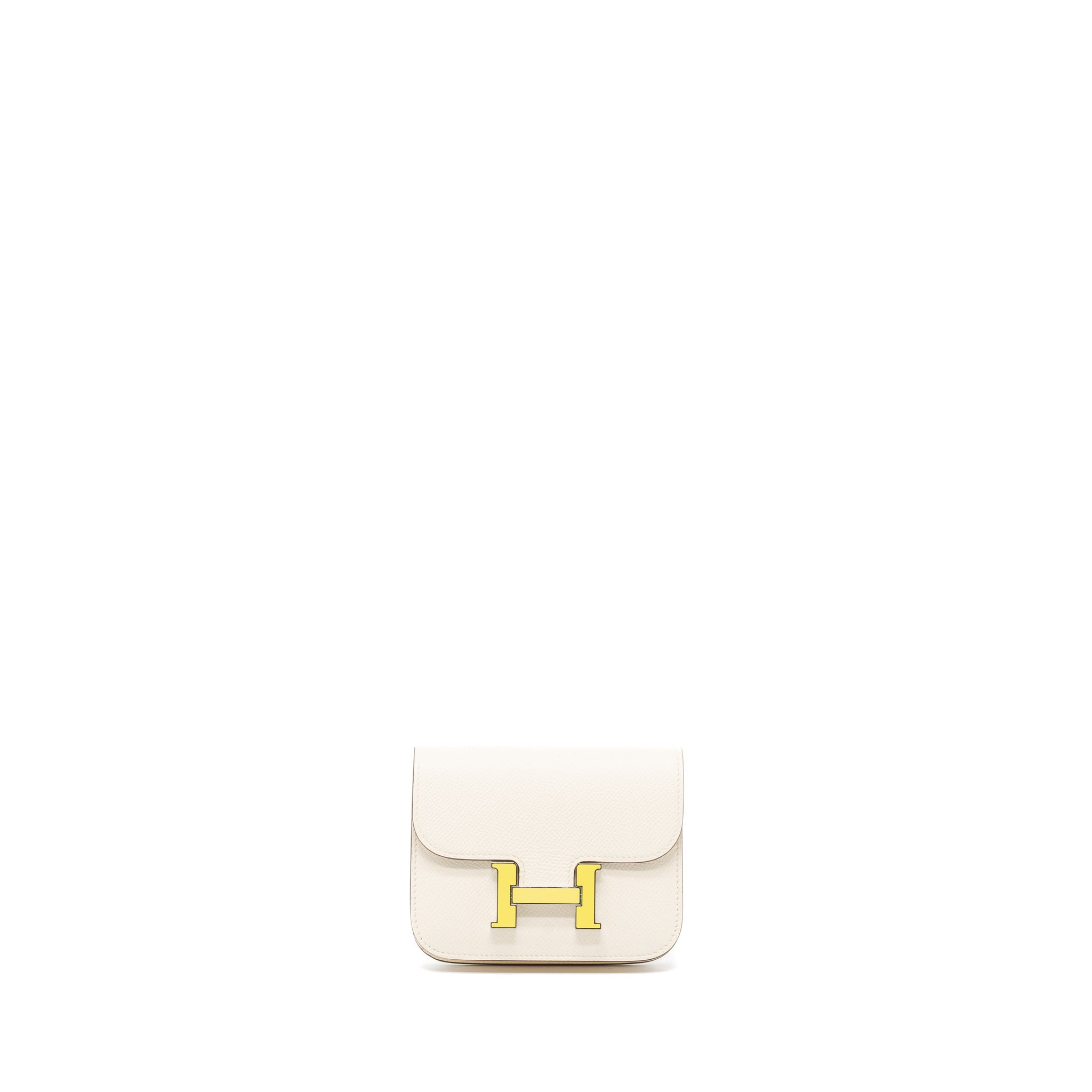 HERMES CONSTANCE SLIM EPSOM NATA/LIME LAQUE HARDWARE