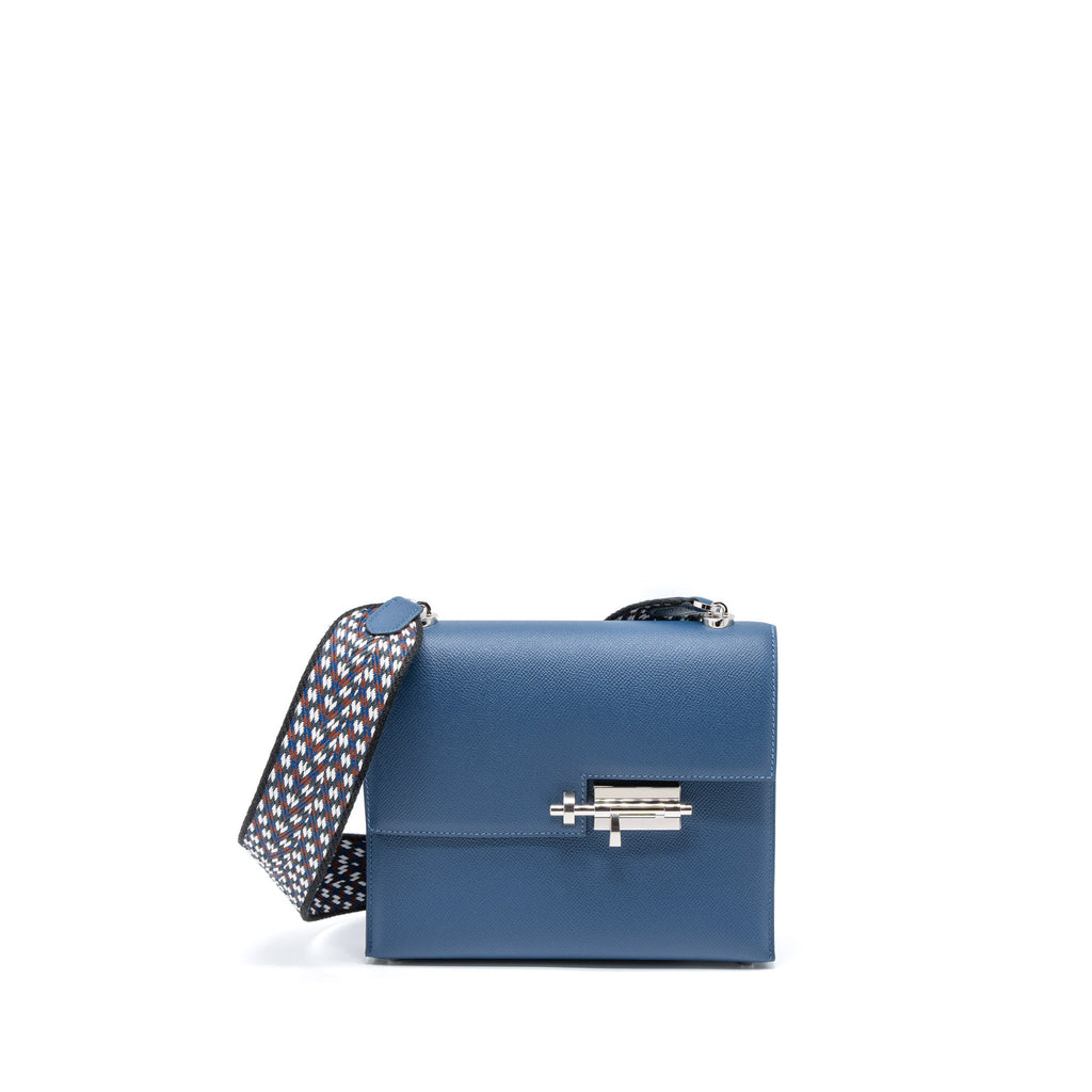 HERMES SAC VERROU 21 EPSOM/SANGLE DEEP BLUE MULTICOLOUR STRAP SHW