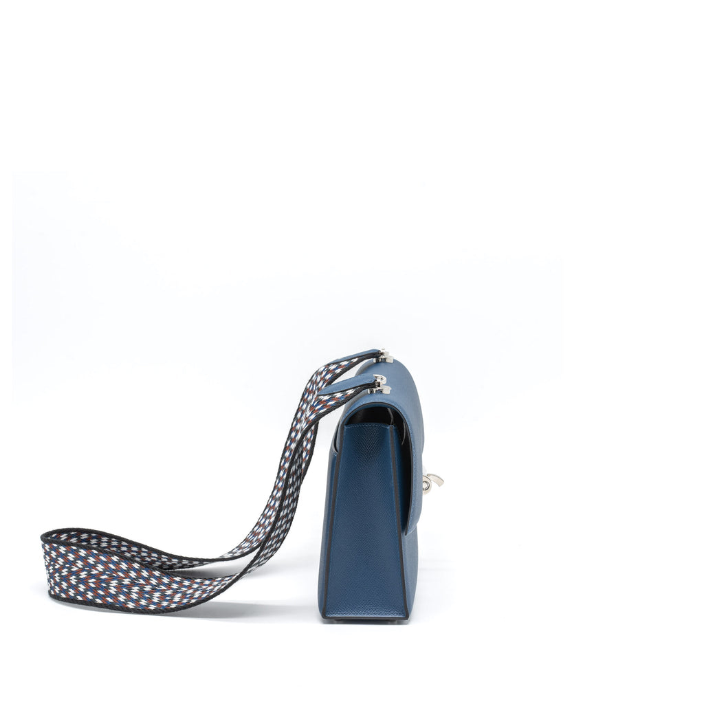 HERMES SAC VERROU 21 EPSOM/SANGLE DEEP BLUE MULTICOLOUR STRAP SHW