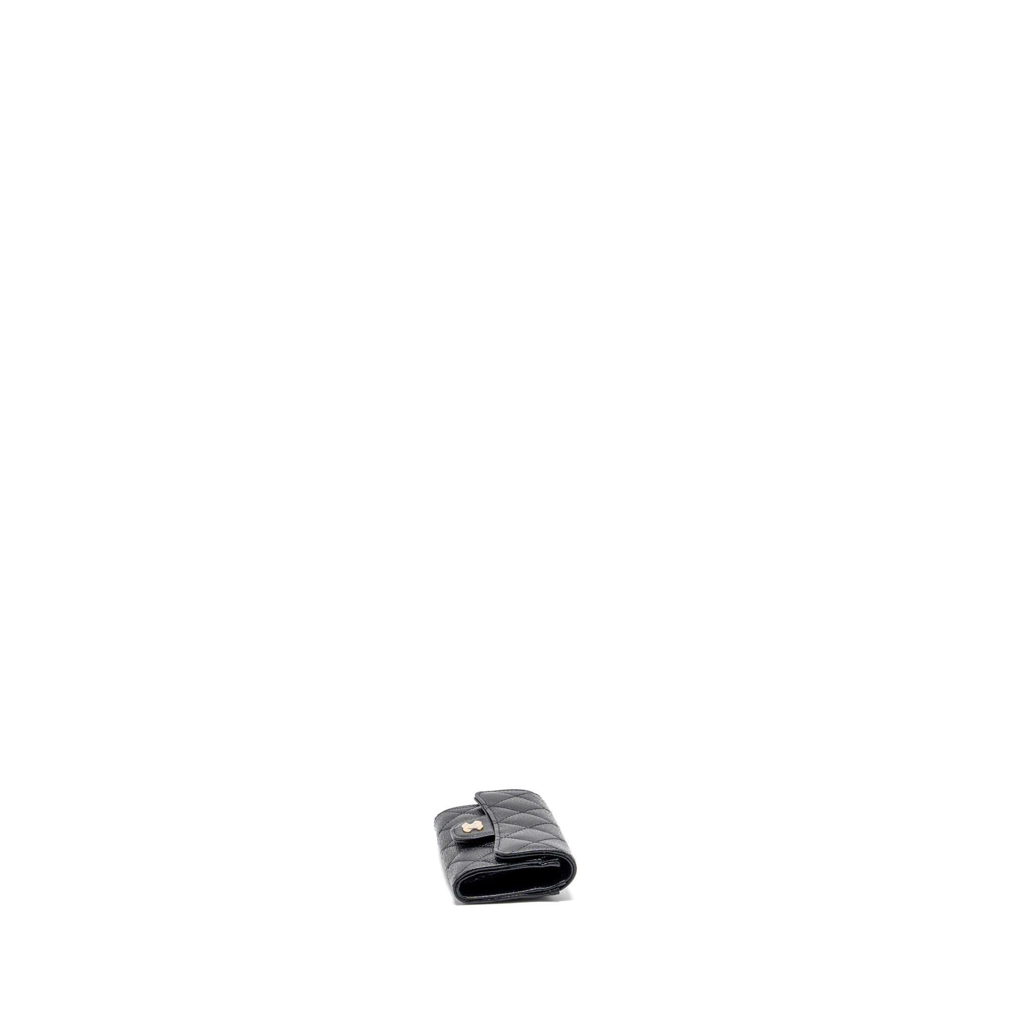 CHANEL CLASSIC FLAP CARD HOLDER CAVIAR BLACK GHW (MICROCHIP)