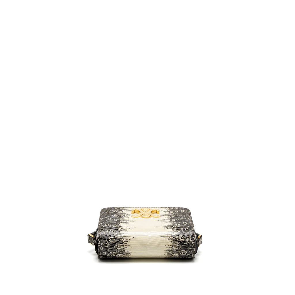 CELINE TEEN TRIOMPHE BAG LIZARD NATURAL COLOUR GHW