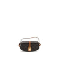 CELINE CLUTCH ON STRAP TABOU CALFSKIN/TRIOMPHE CANVAS TAN GHW