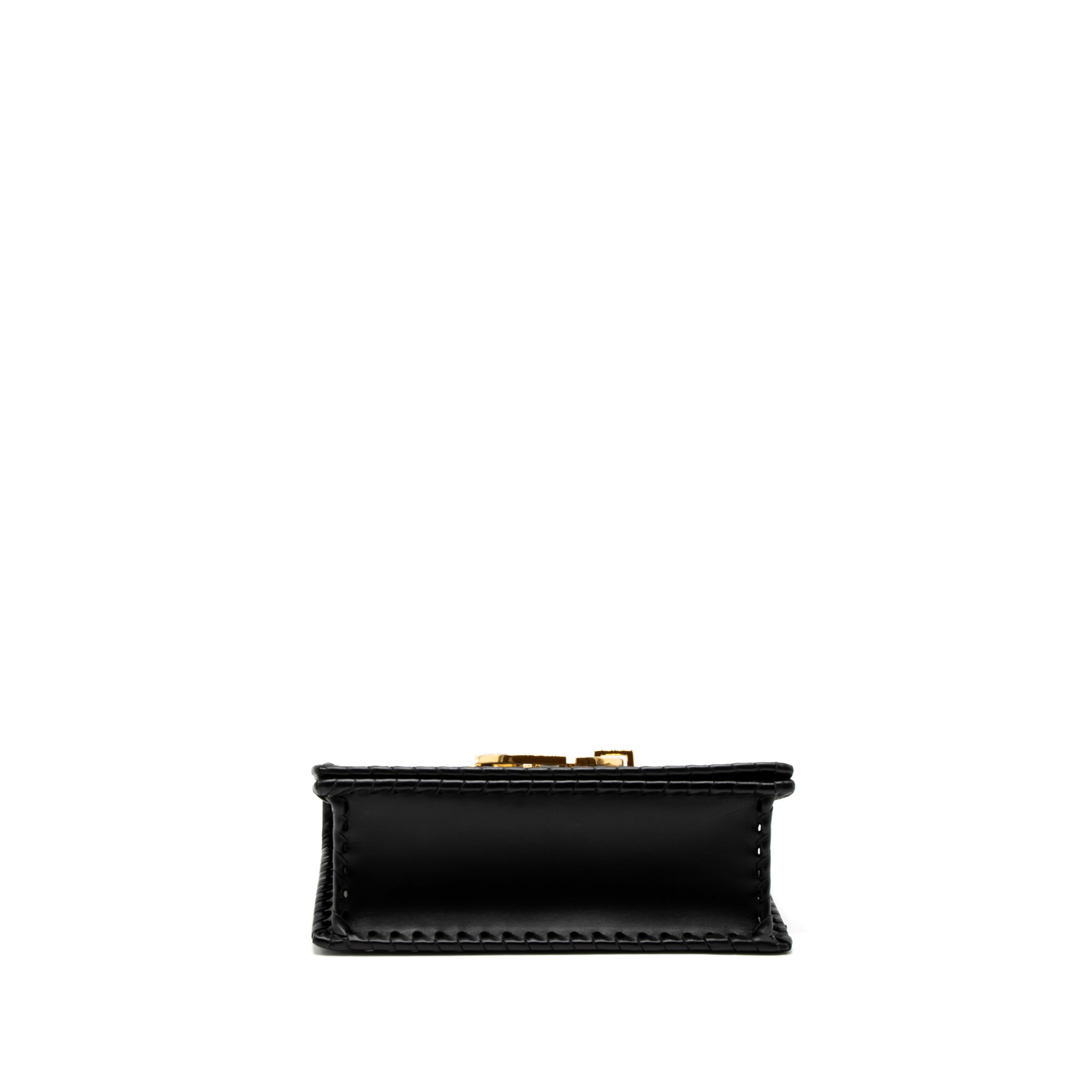 DIOR 30 MONTAIGNE FLAP BAG CALFSKIN BLACK GHW