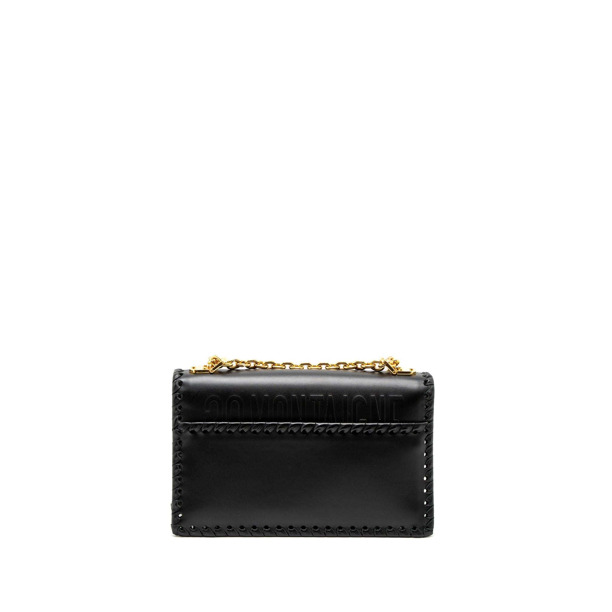 DIOR 30 MONTAIGNE FLAP BAG CALFSKIN BLACK GHW