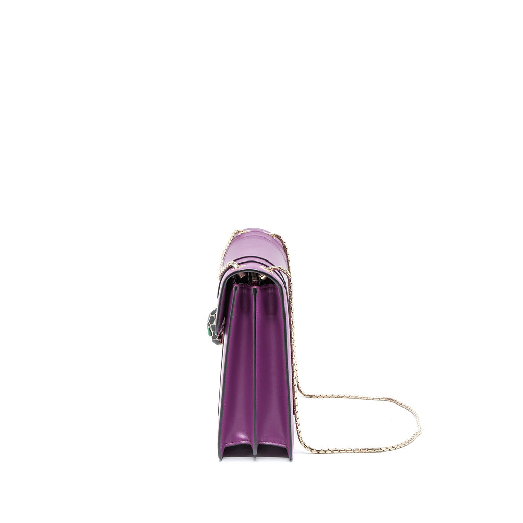 BVLGARI SERPENTI FOREVER SHOULDER BAG CALFSKIN PURPLE LGHW