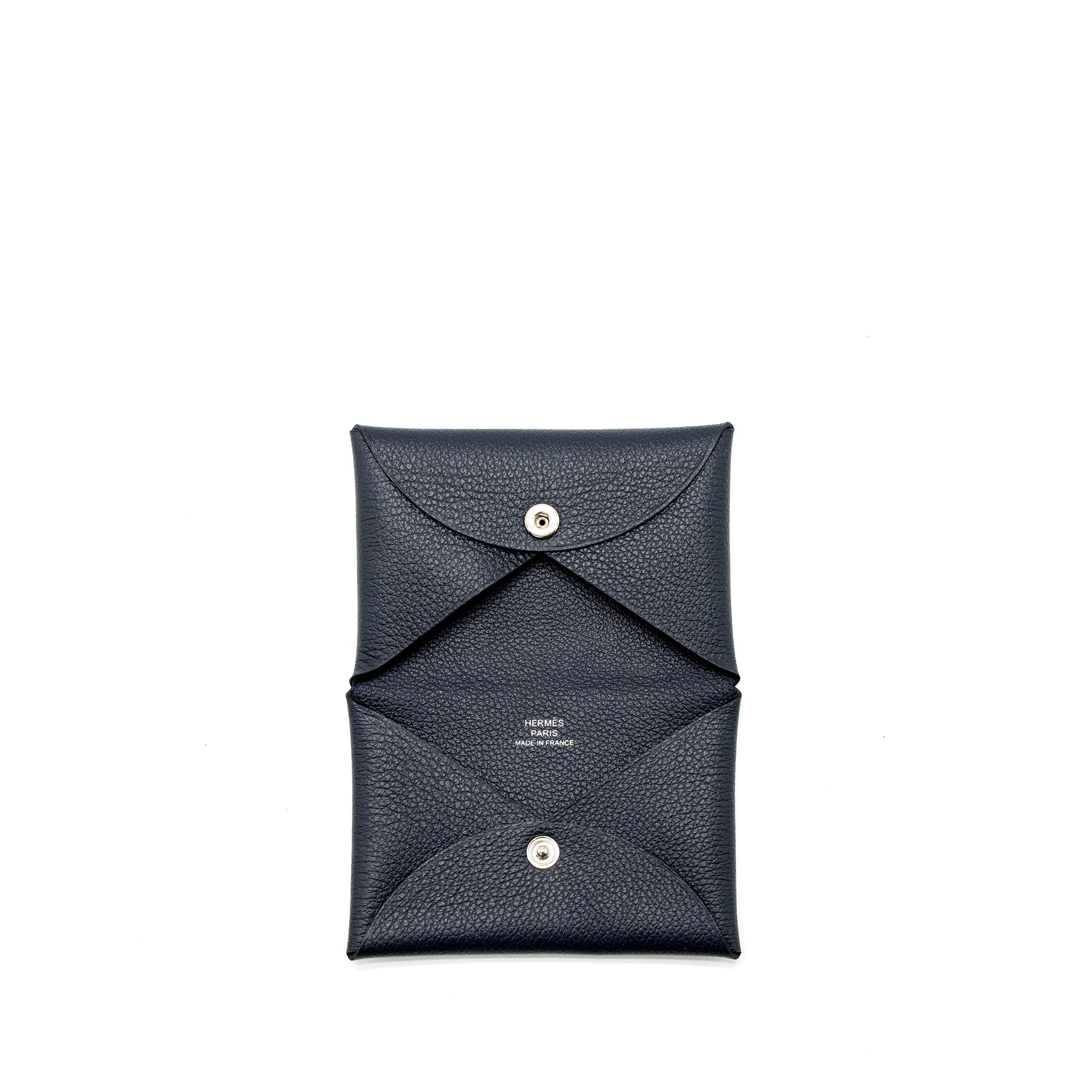 HERMES CALVI CARDHOLDER EVERCOLOR BLUE NUIT SHW