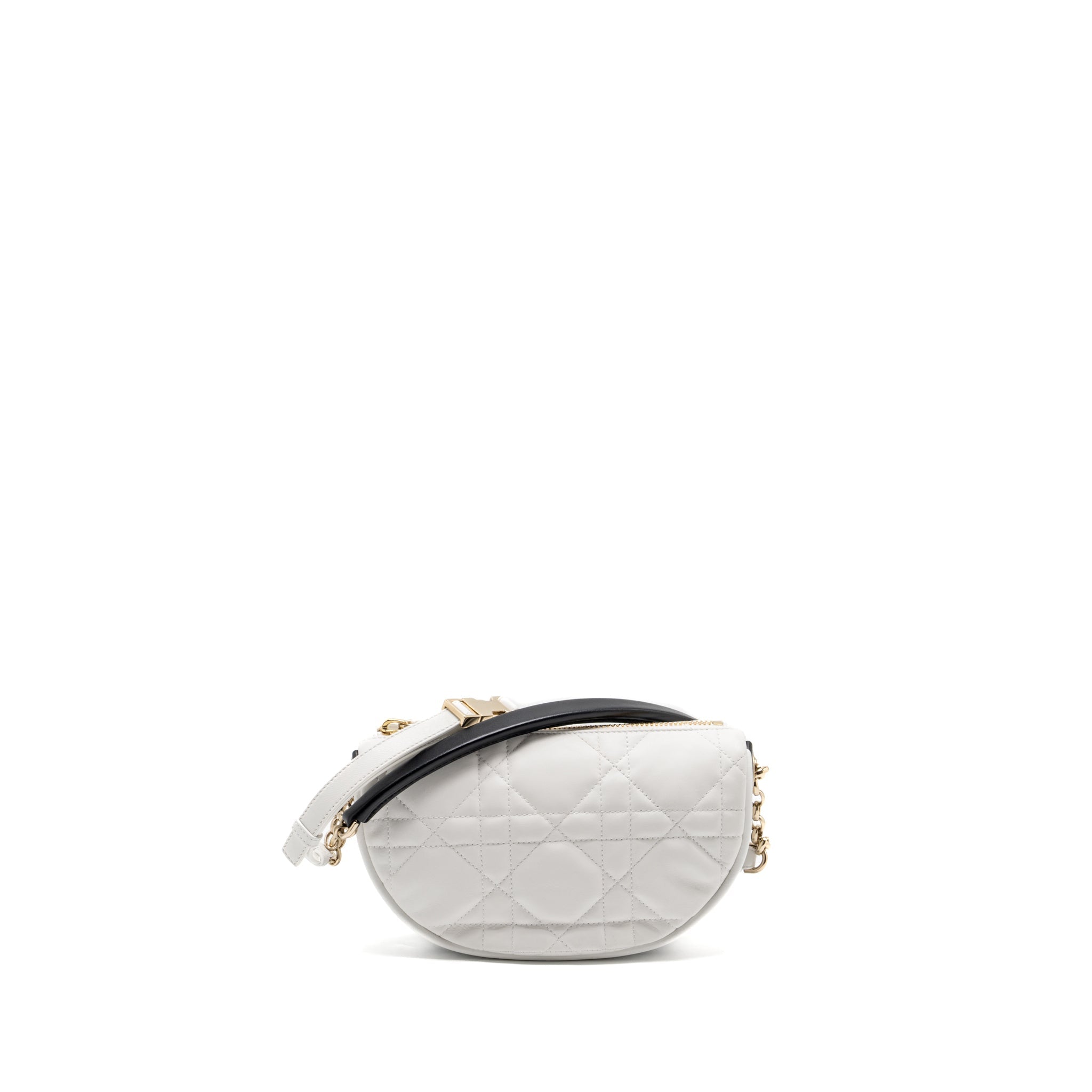 DIOR MEDIUM DIOR VIBE HOBO BAG LAMBSKIN WHITE SHW