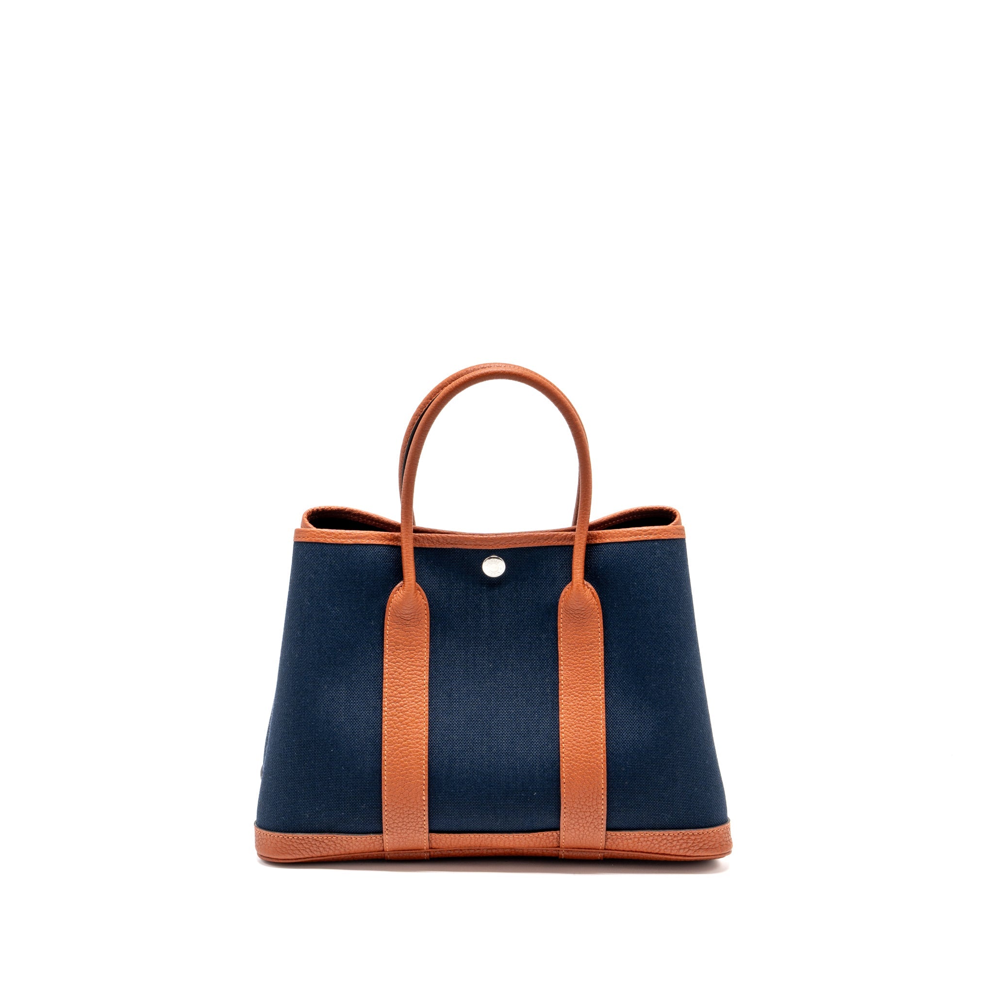 HERMES GARDEN PARTY 30 CANVAS/NEGONDA BLUE MARINE/CUIVRE SHW