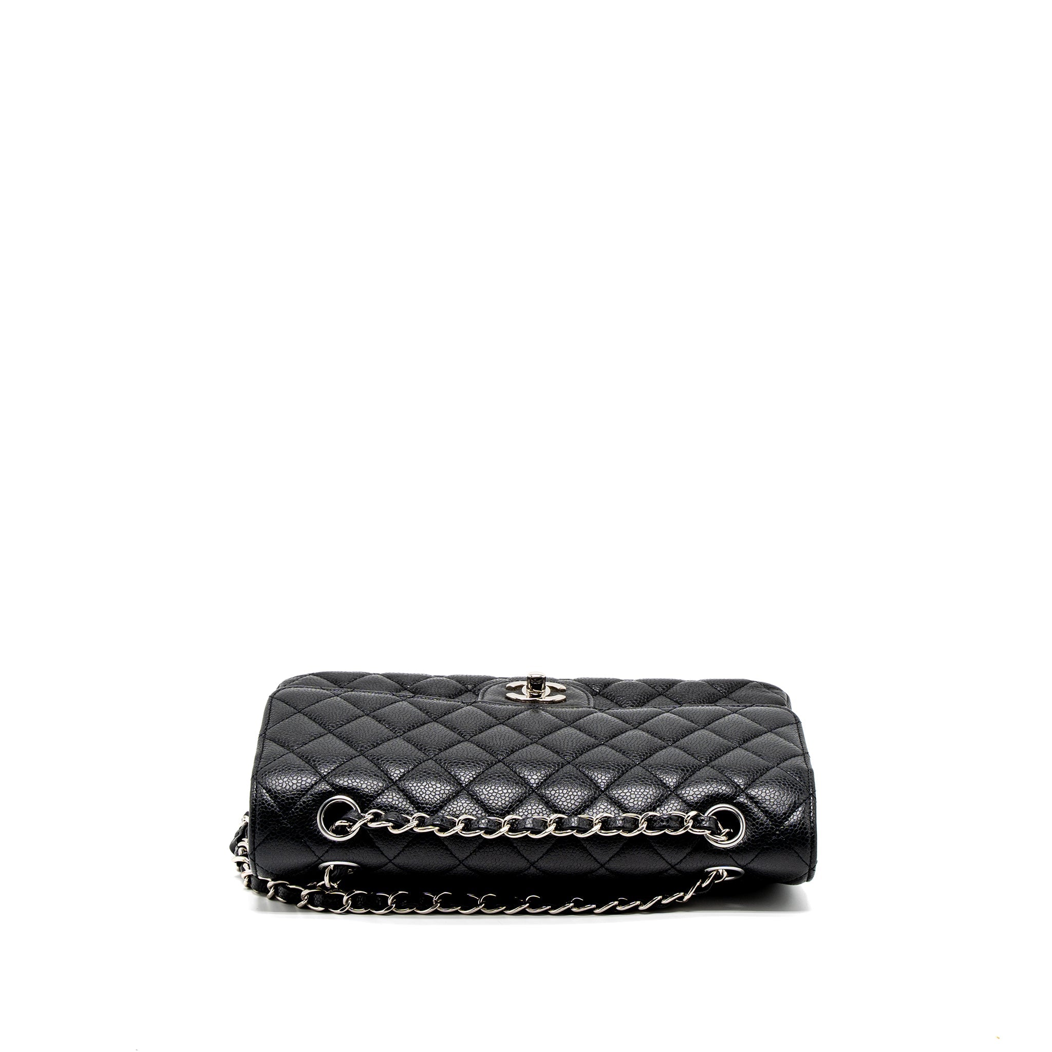 CHANEL MEDIUM CLASSIC DOUBLE FLAP BAG CAVIAR BLACK SHW