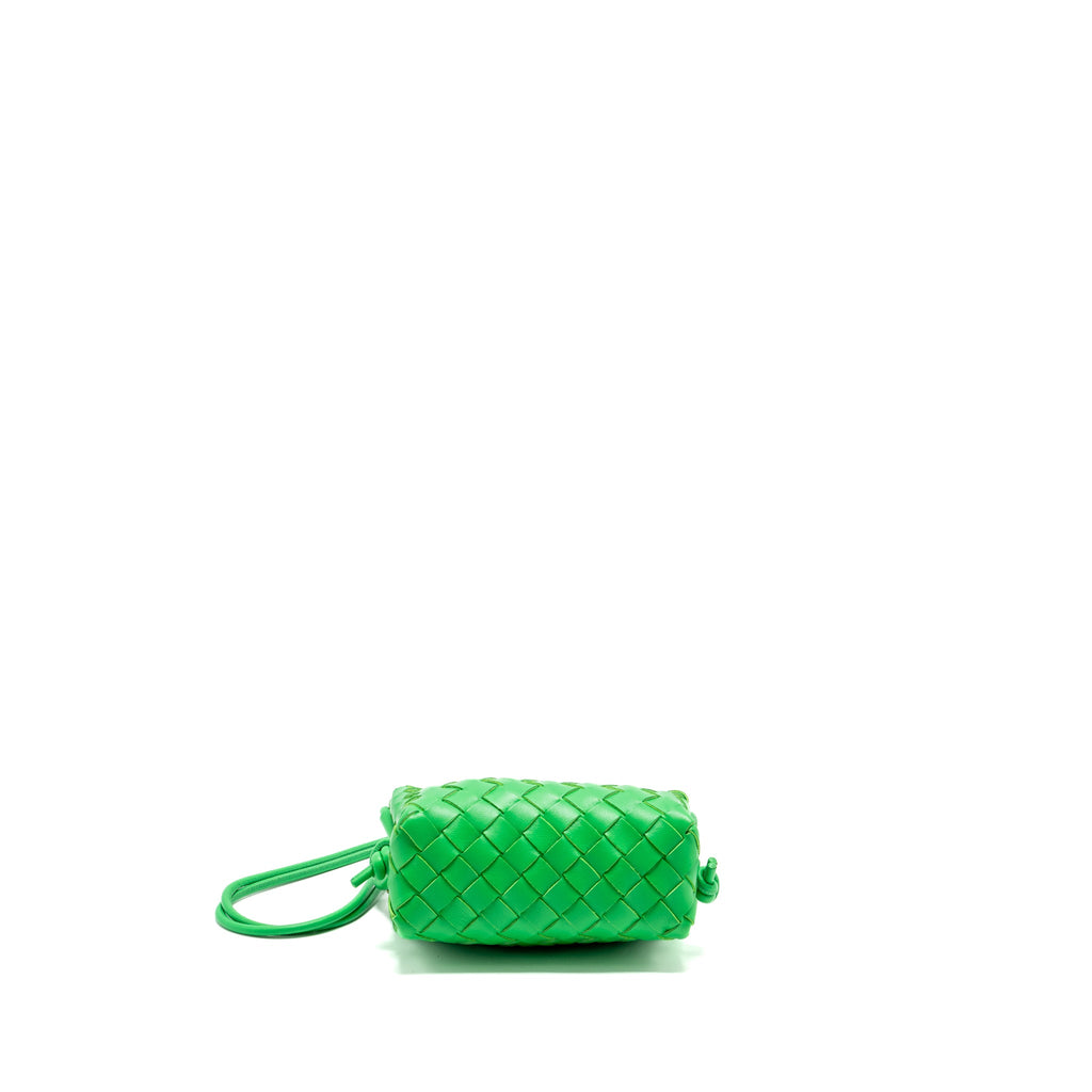 BOTTEGA VENETA MINI LOOP CAMERA BAG LAMBSKIN GREEN GHW
