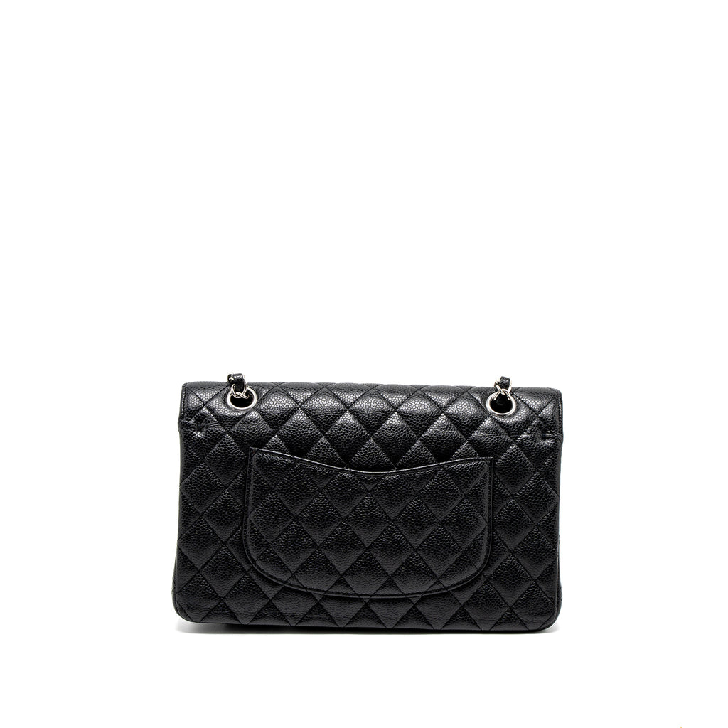 CHANEL MEDIUM CLASSIC DOUBLE FLAP BAG CAVIAR BLACK SHW