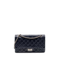 CHANEL MAXI 2.55 REISSUE FLAP BAG AGED CALFSKIN DARK BLUE RUTHENIUM HARDWARE