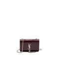 SAINT LAURENT/YSL KATE BAG CROC EMBOSSED CALFSKIN BURGUNDY SHW